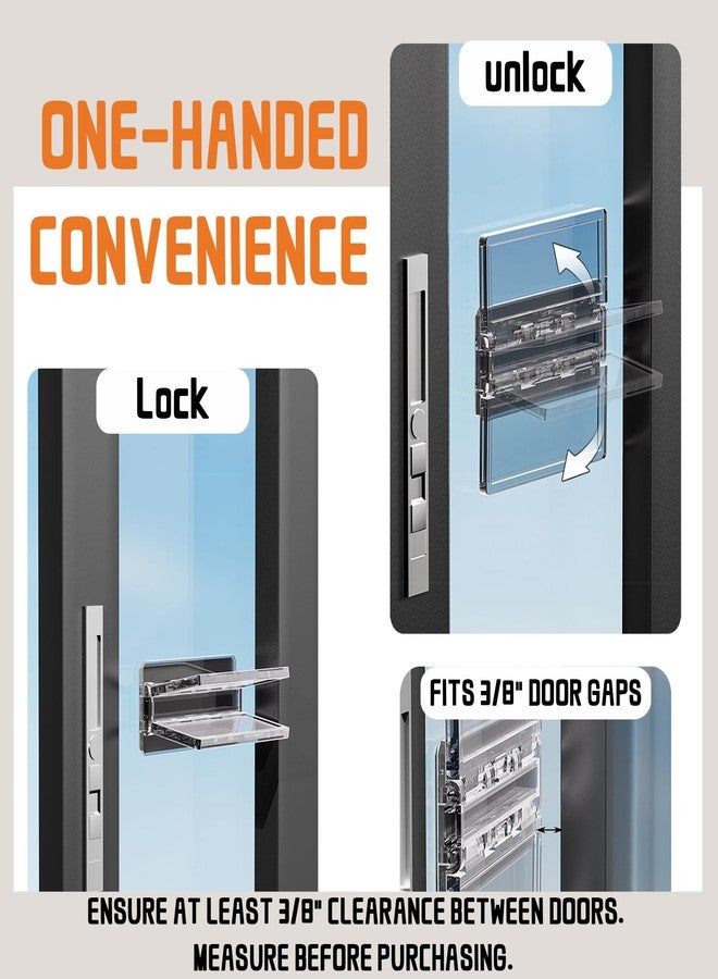 LeeYean Sliding Door Lock 2 Pack, Child Safety Proof Locks for Sliding Window Security, Sliding Glass Doors Easy Installation, No Tools Required, Extra Strong Adhesive - Image 5